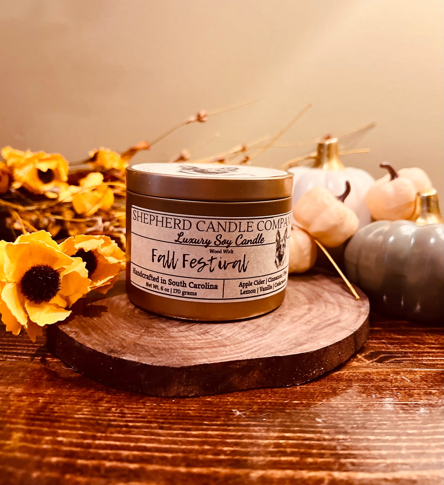 Fall Festival Market Tin - Wood Wick