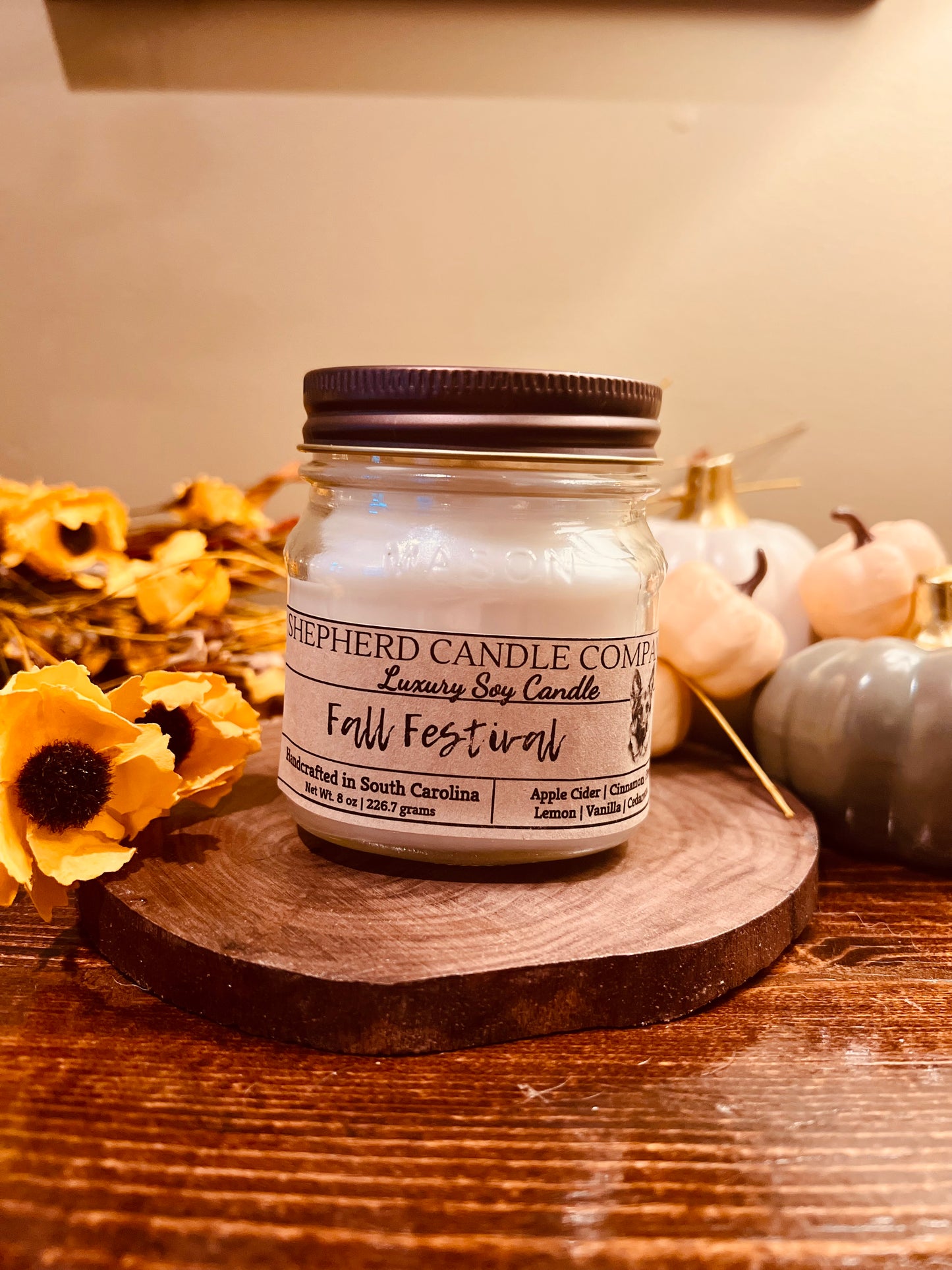 Fall Festival Mason Jar - Cotton Wick