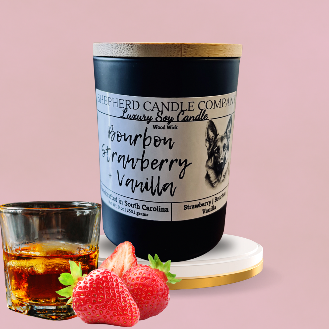 9 oz Bourbon Strawberry + Vanilla - Wood Wick