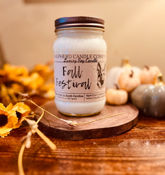 Fall Festival Large Mason - Cotton Wick