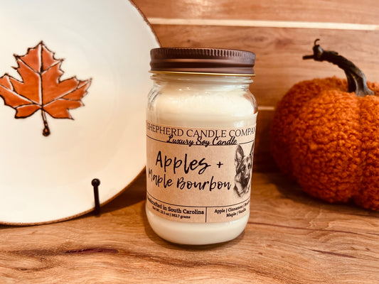 Apples + Maple Bourbon Large Mason - Cotton Wick