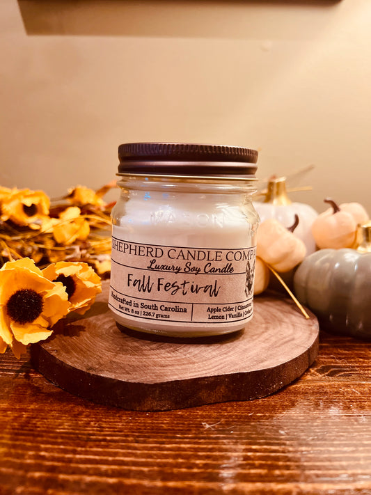 Fall Festival Mason Jar - Cotton Wick