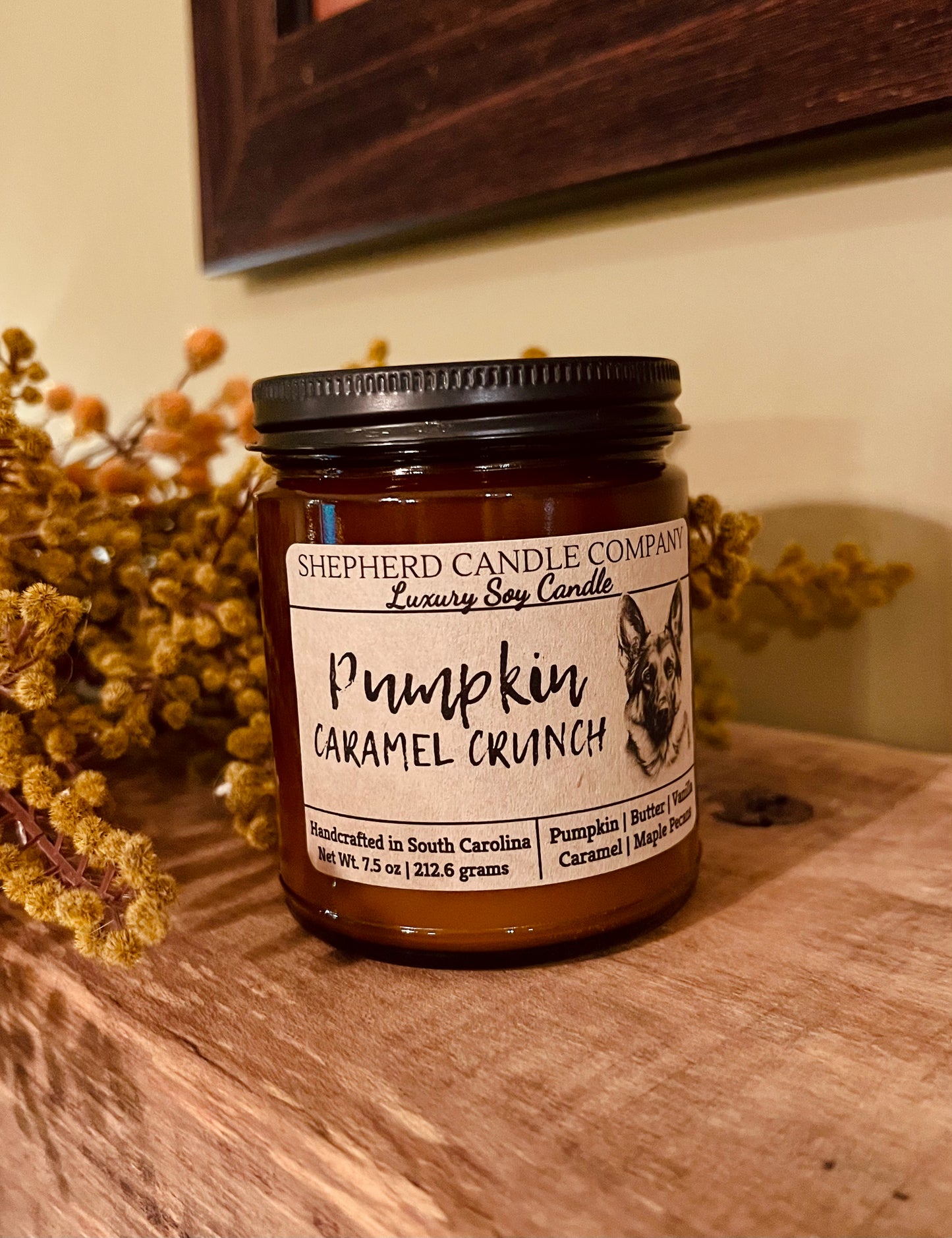 Pumpkin Caramel Crunch Amber Glass