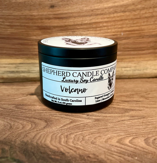 6 Oz Candle Market Tin - Wood Wick - Volcano