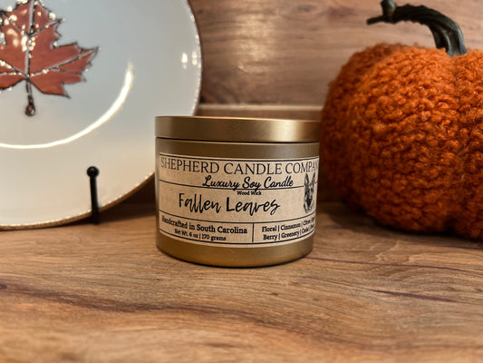 Fallen Leaves Market Tin - Wood Wick