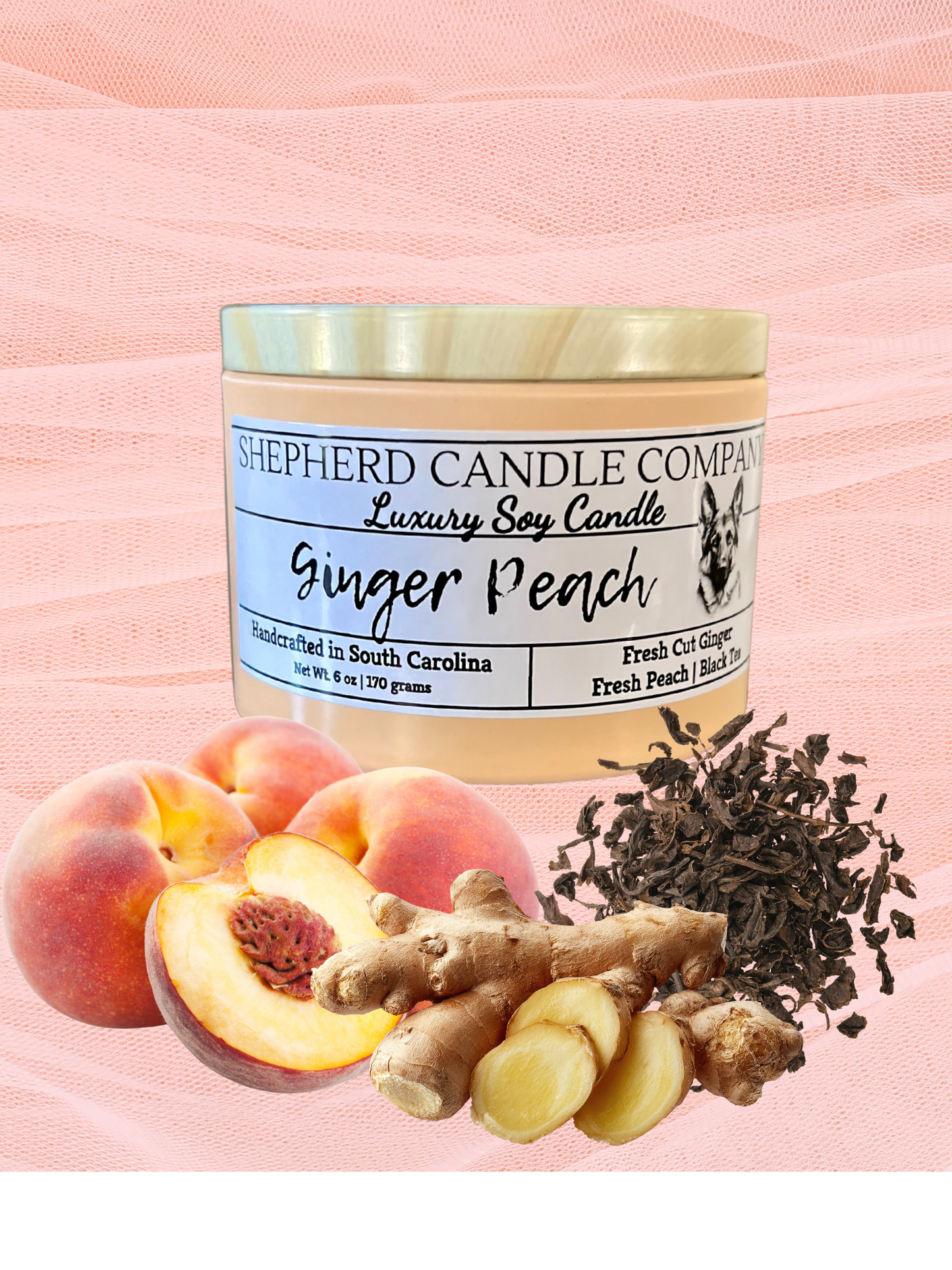 Ginger Peach - Wood Wick