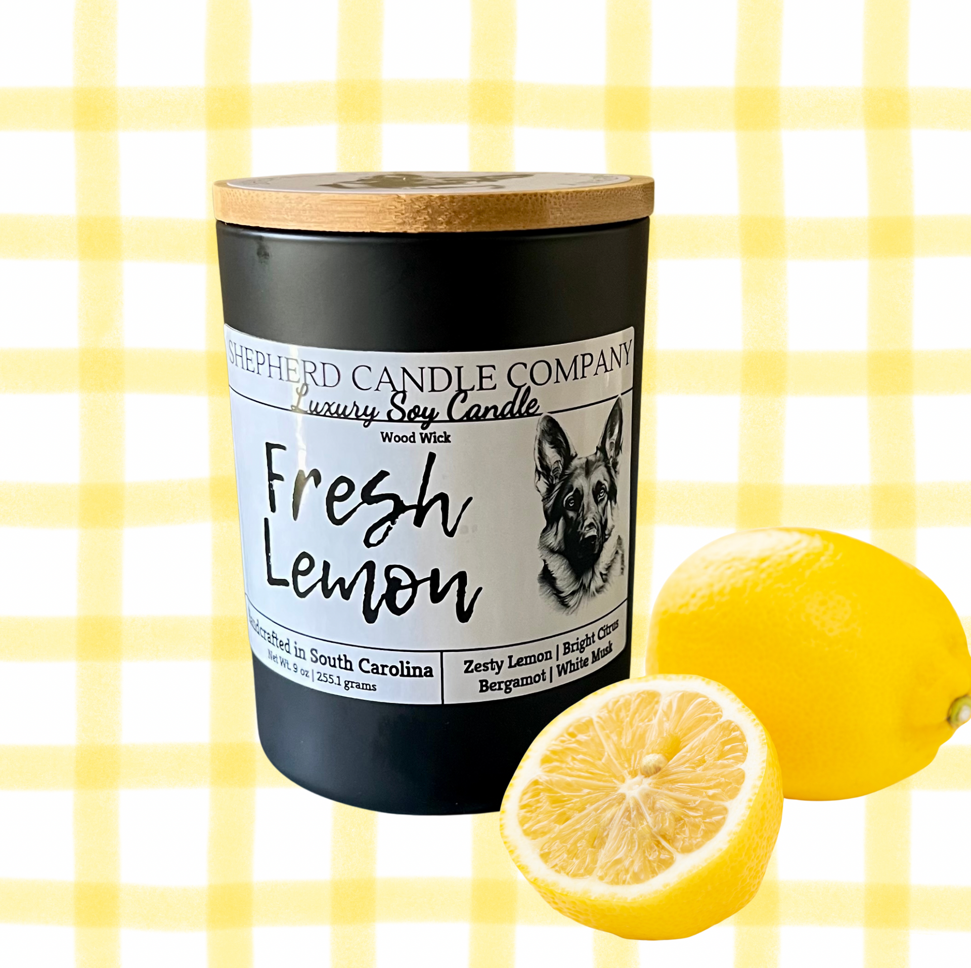 9 oz Fresh Lemon - Wood Wick – SHEPHERD CANDLE COMPANY