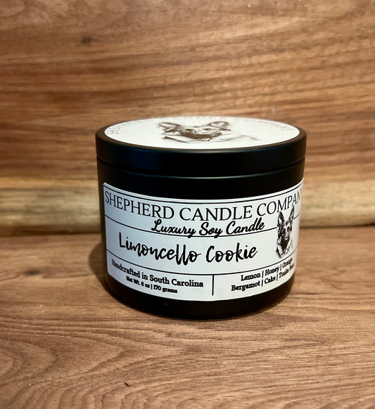 6 Oz Candle Market Tin - Wood Wick - Limoncello Cookie